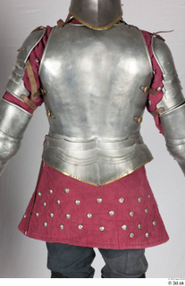  Photos Medieval Knight in plate armor 14 Historical Clothing Medieval Soldier plate armor red gambeson upper body 0006.jpg